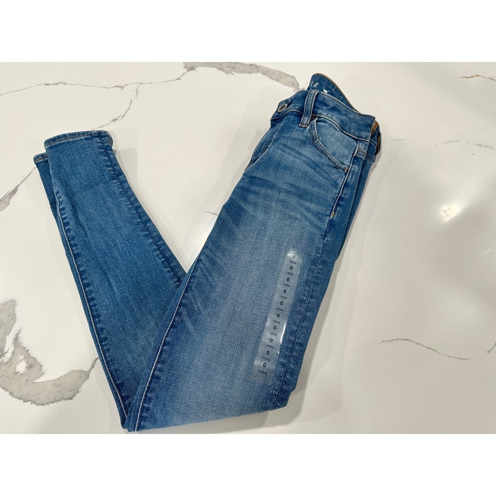 American Eagle Outfitters Womens Size 0‎ Long Jeans Jegging Stretch Blue Denim